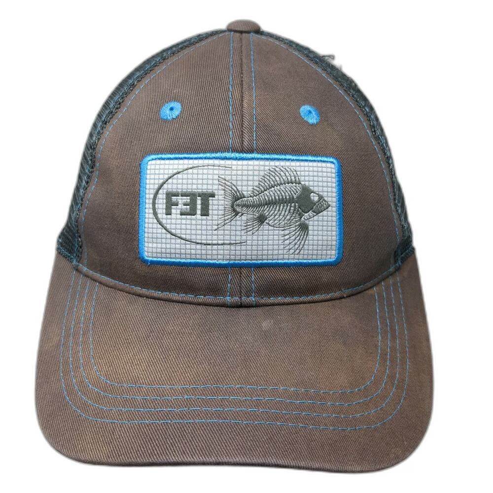 Costa Baseball Cap Gray One Size Mesh Strapback Skeleton Fish Patch hat Contrast